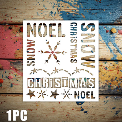 Christmas Text Pattern DIY Painting Hollow Stencil