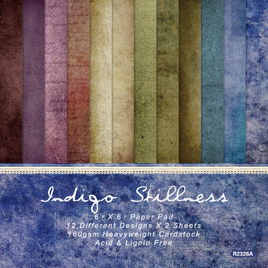 24PCS 6" Indigo Stillness Scrapbook Paper & Cardstock