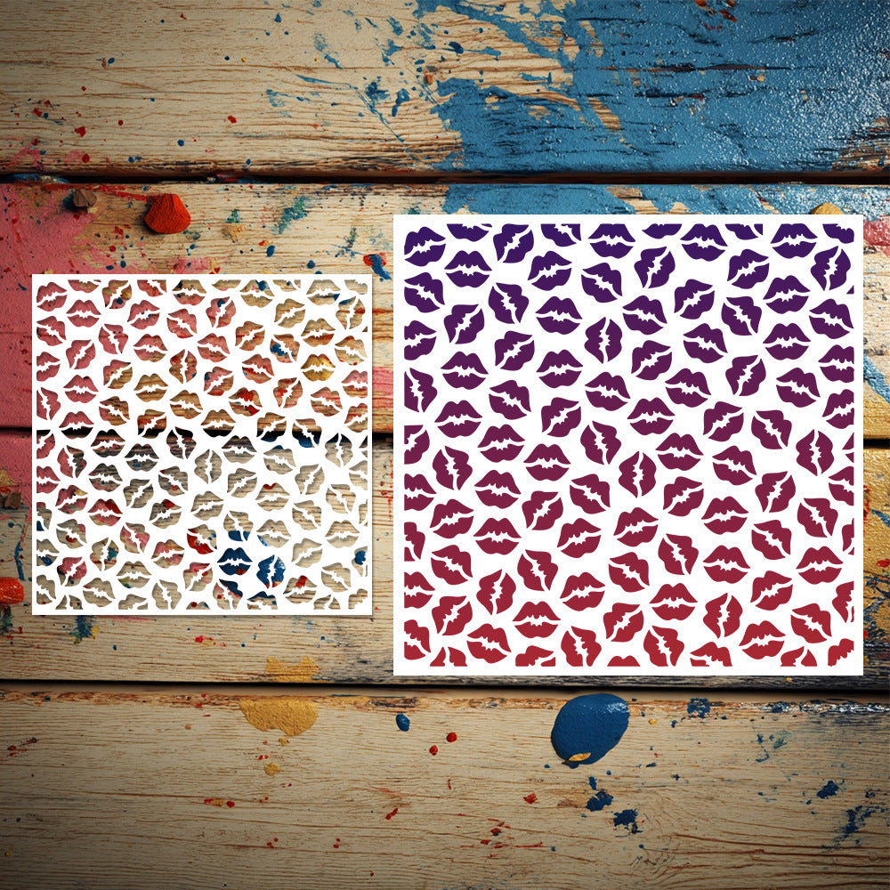 Lip Pattern DIY Painting Hollow Stencil
