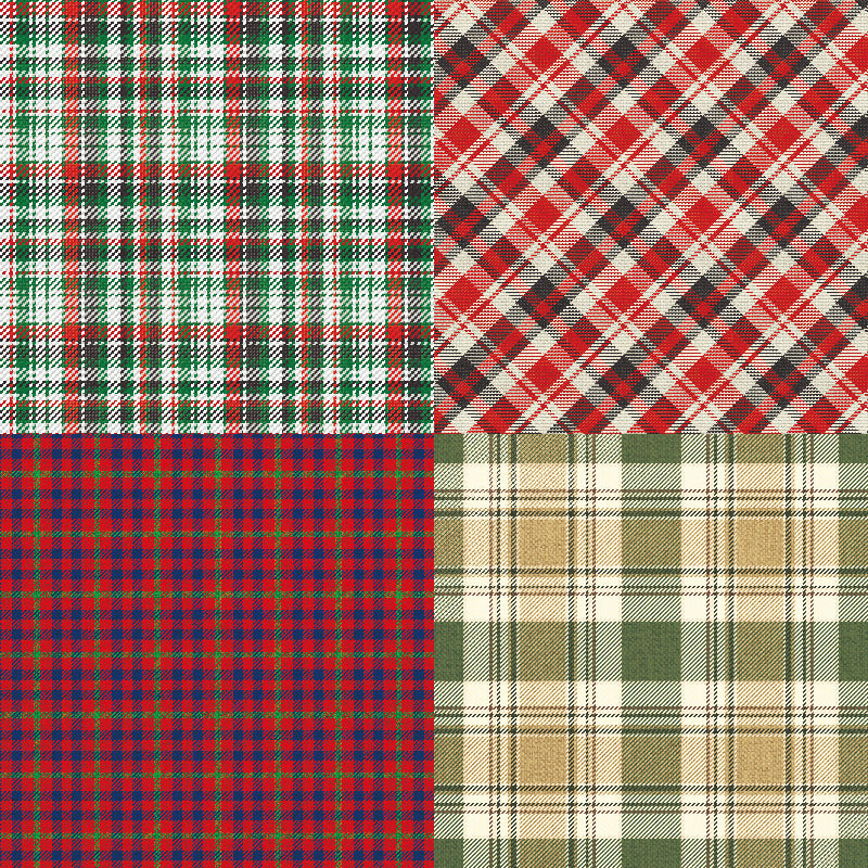 24PCS 6" Christmas Plaid Scrapbook Paper & Cardstock