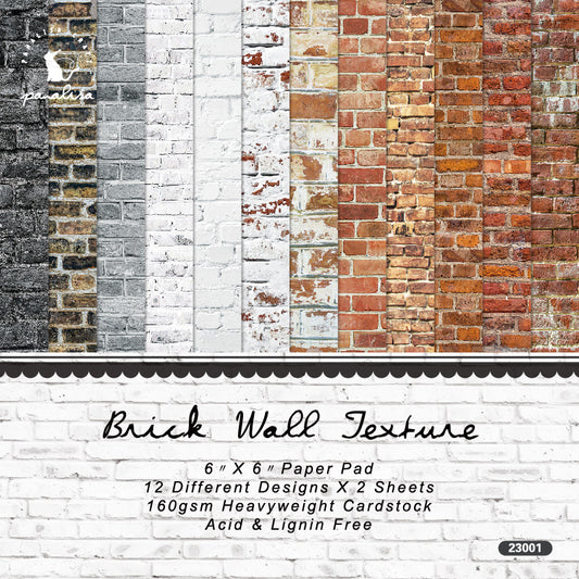 24PCS 6" Brick Wall Texture Scrapbook Paper & Cardstock