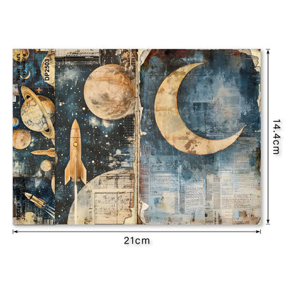 A5 Astronomy DIY Journal Scrapbook Paper