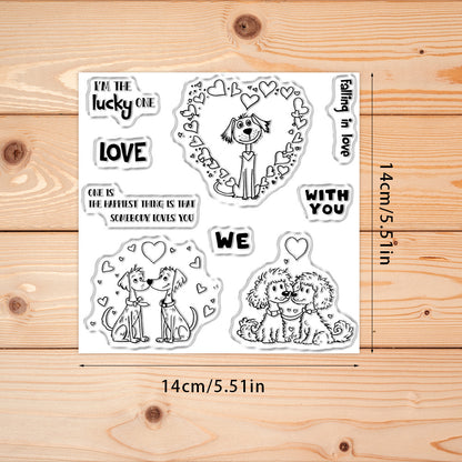 Valentine's Day Cute Puppy Dies & Stamps Set