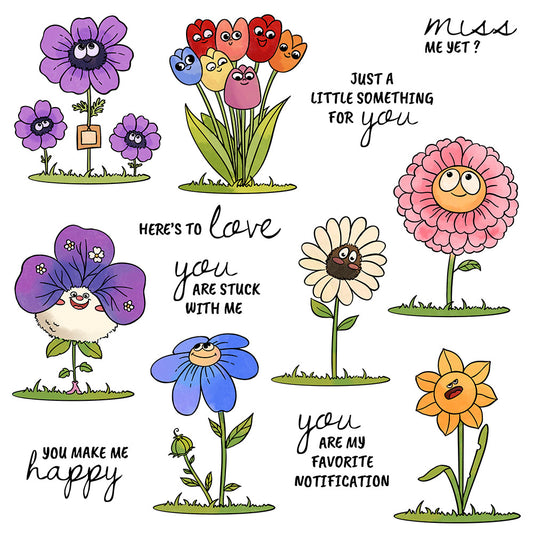 Quirky Flowers Dies & Stamps Set