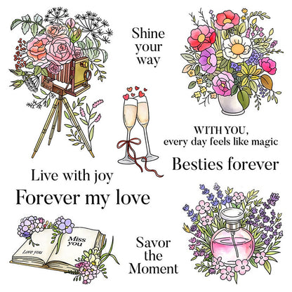 Flowers and Blessings Clear Stamps
