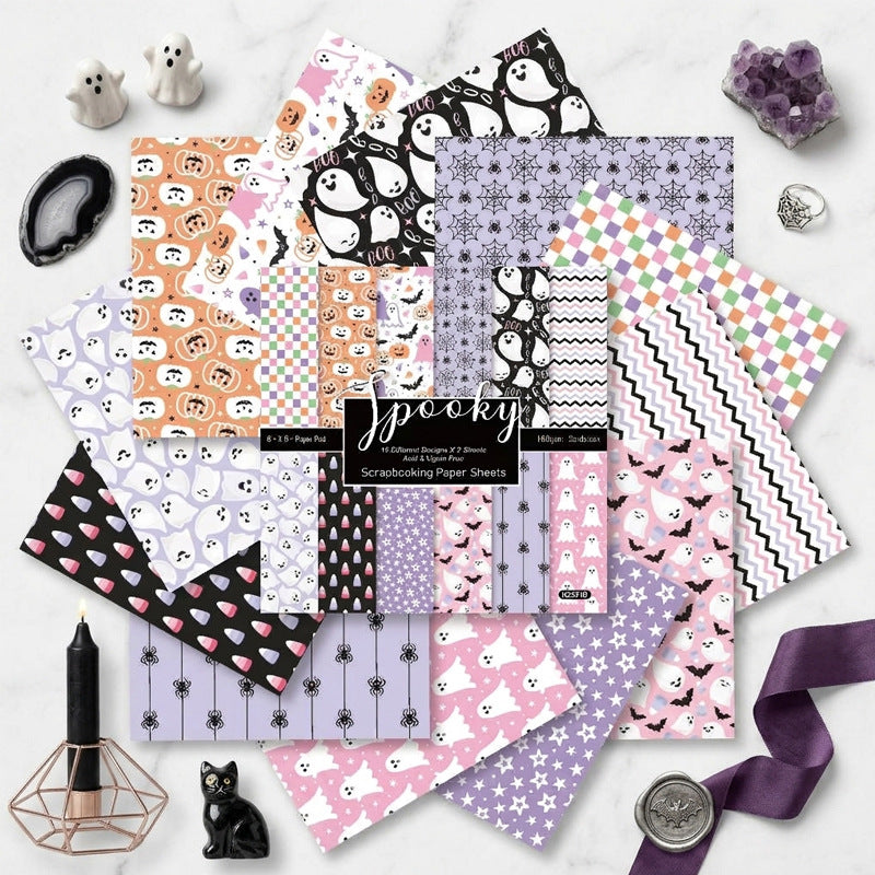 24PCS 6" Spooky Scrapbook Paper & Cardstock