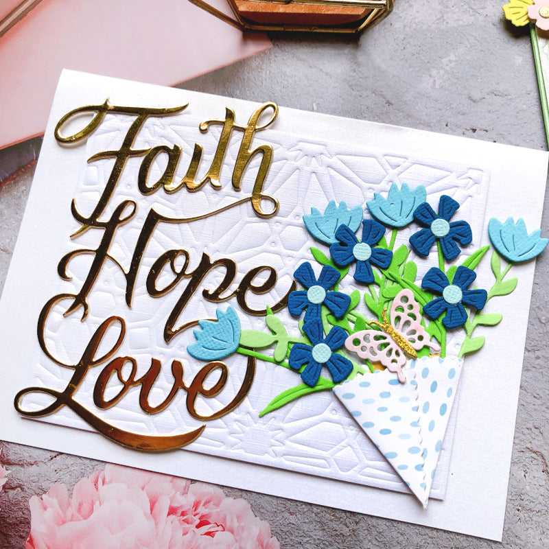 "Faith Hope Love" Words Metal Cutting Dies