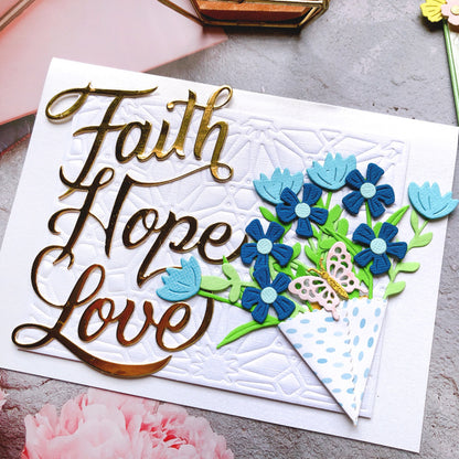 "Faith Hope Love" Words Metal Cutting Dies