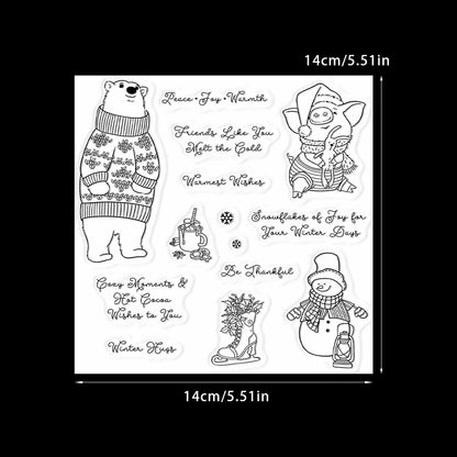 Winter Snowman and Animals Dies & Stamps Set