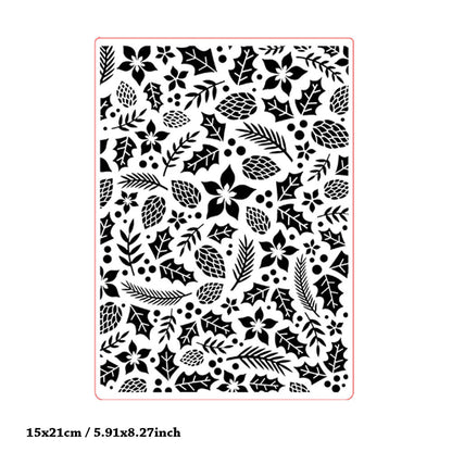 Flowers and Leaves Pattern Plastic Embossing Folder