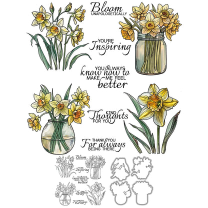 Blooming Flowers and Vases Dies & Stamps Set