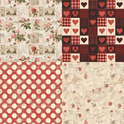 24PCS 6" Heart Scrapbook Paper & Cardstock