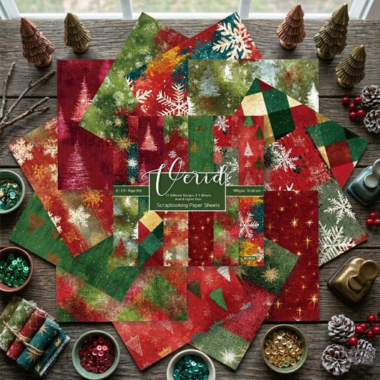 24PCS 6" Christmas Style Scrapbook Paper & Cardstock