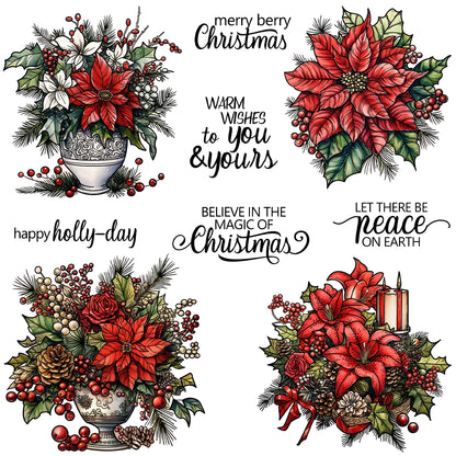 Christmas Flowers Clear Stamps