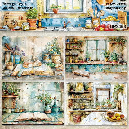 A5 Kitchen Cooking Background Scrapbook Paper