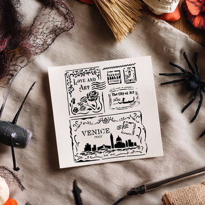 City Pattern DIY Painting Hollow Stencil