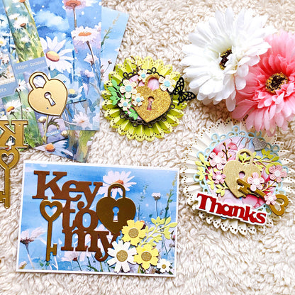 "Key To My Heart" Words Metal Cutting Dies