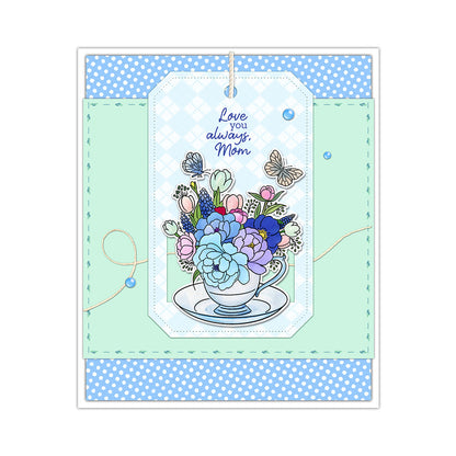 Teacup Flower Cluster Clear Stamps