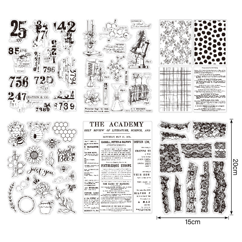 Vintage Background DIY Scrapbook Clear Stamps