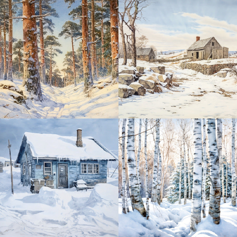 24PCS 6" Winter Jungle Scrapbook Paper & Cardstock