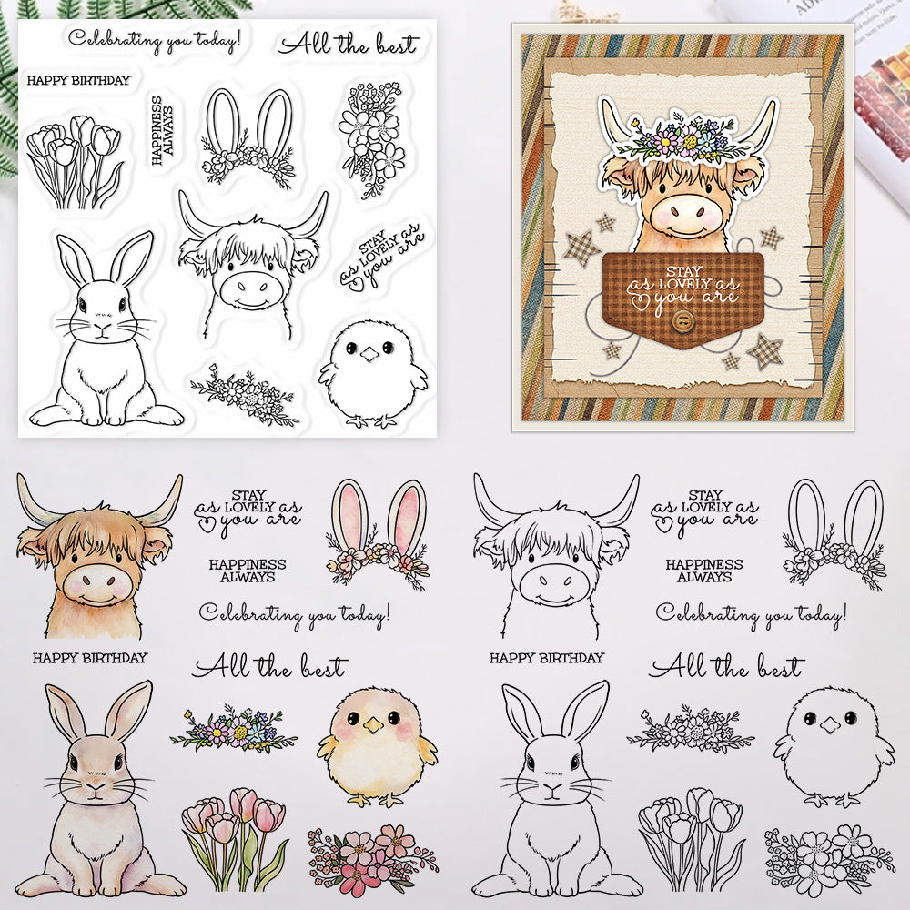 Animals and Flowers Clear Stamps