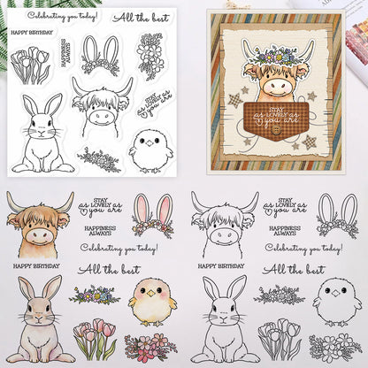 Animals and Flowers Clear Stamps
