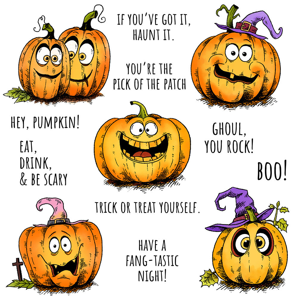 Halloween Pumpkin Dies & Stamps Set