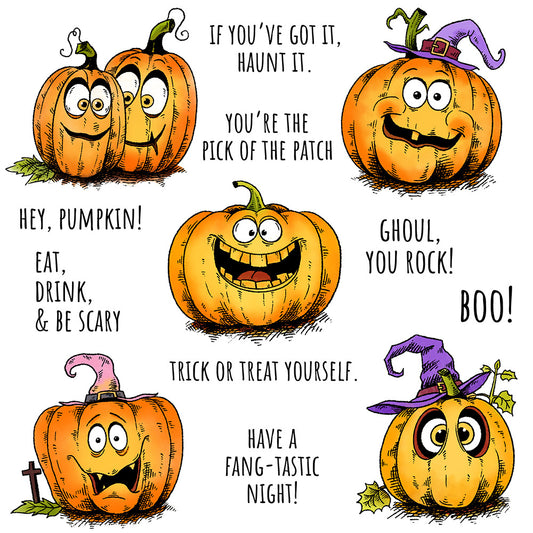 Halloween Pumpkin Dies & Stamps Set