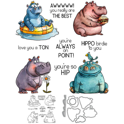 Hippo Daily Life Dies & Stamps Set