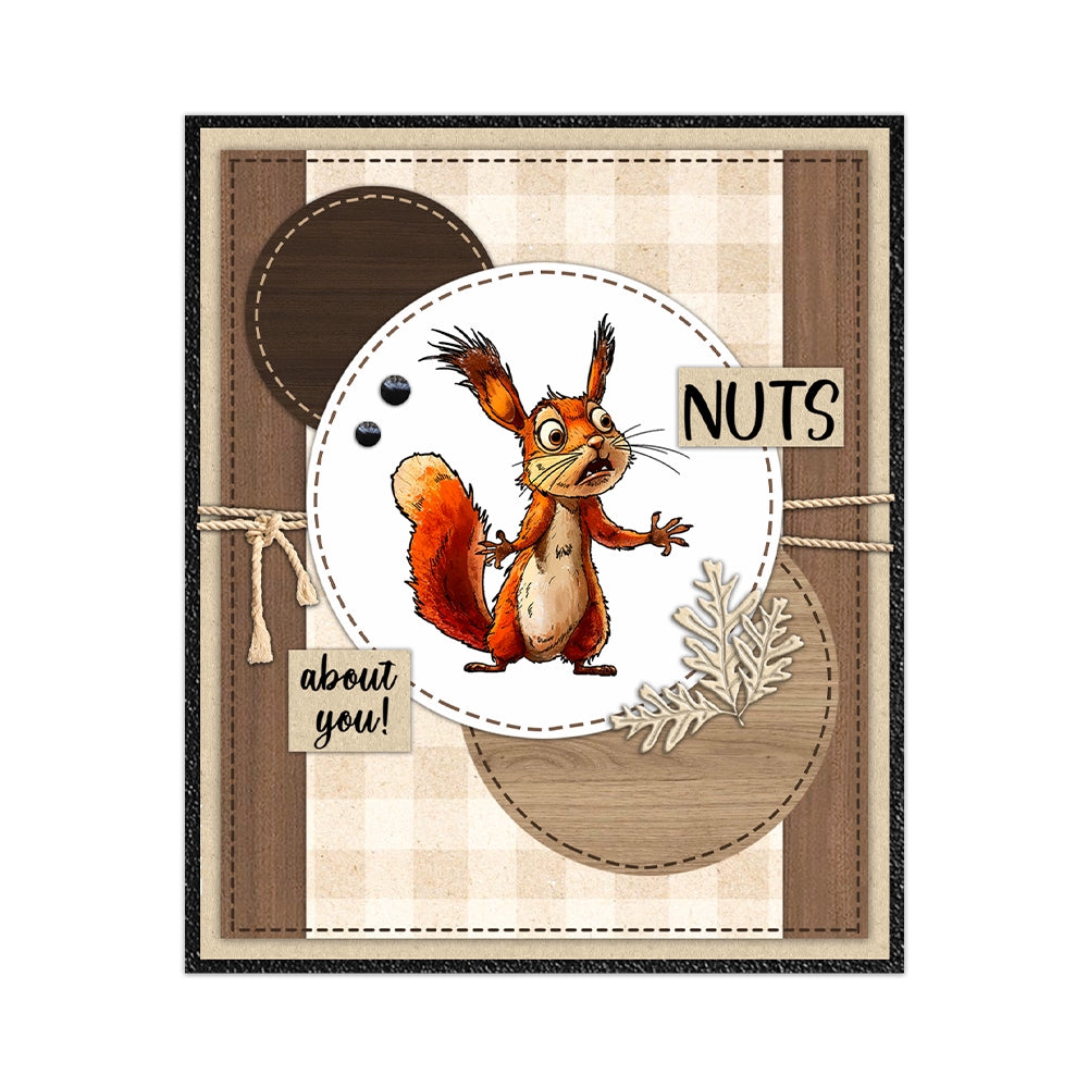 Cute Squirrel and Pine Cones Dies & Stamps Set