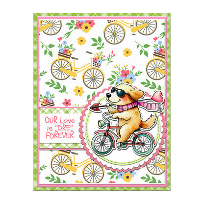 5 PCS Bicycle Pattern DIY Painting Hollow Stencil