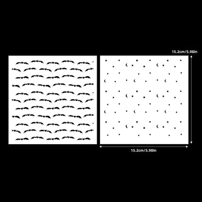 2 PCS Bat Pattern DIY Painting Hollow Stencil