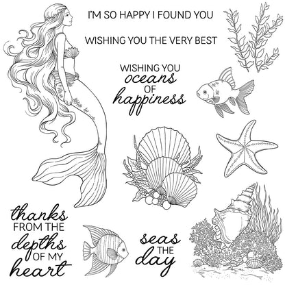 Mermaid Underwater World Dies & Stamps Set