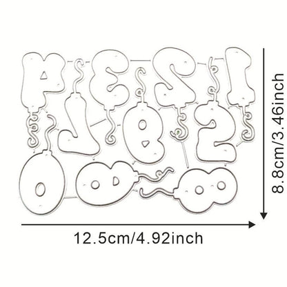 Balloon Numbers Metal Cutting Dies