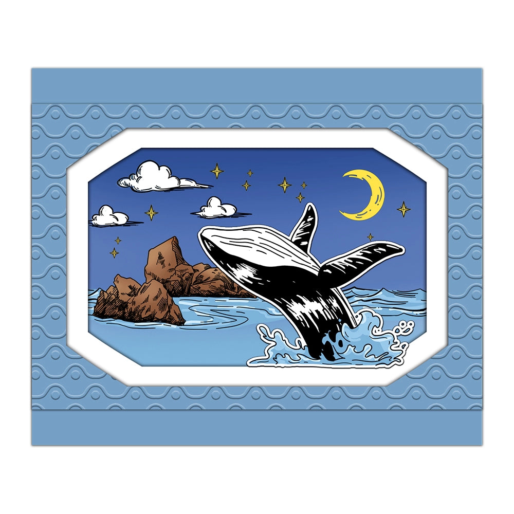 Cute Swimming Dolphins Dies & Stamps Set