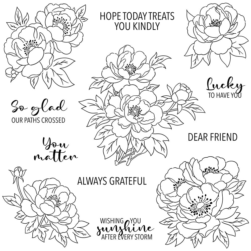 Beautiful Hibiscus Flowers Clear Stamps