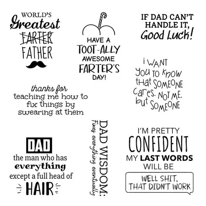 Funny Father's Day Text Clear Stamps