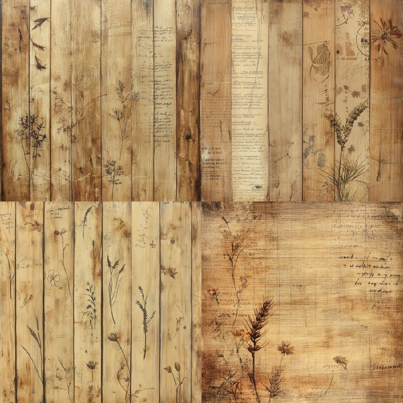 24PCS 6" Timber Florals Scrapbook Paper & Cardstock