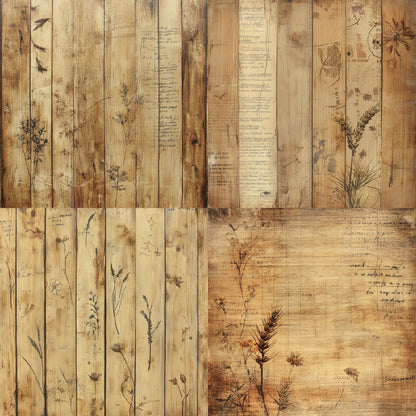 24PCS 6" Timber Florals Scrapbook Paper & Cardstock