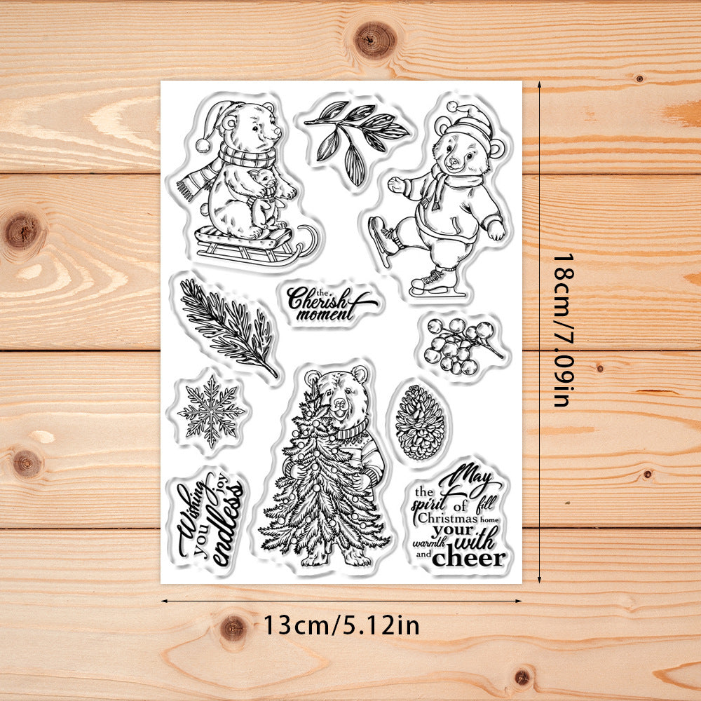 Christmas Polar Bear Clear Stamps