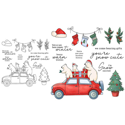 Christmas Polar Bear Dies & Stamps Set