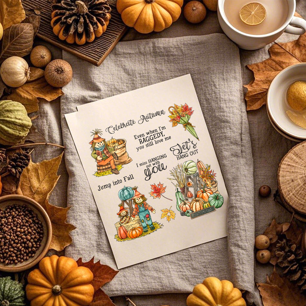 Fall Harvest Pumpkins and Scarecrow Clear Stamps
