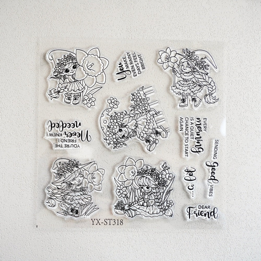Flower Girl Clear Stamps