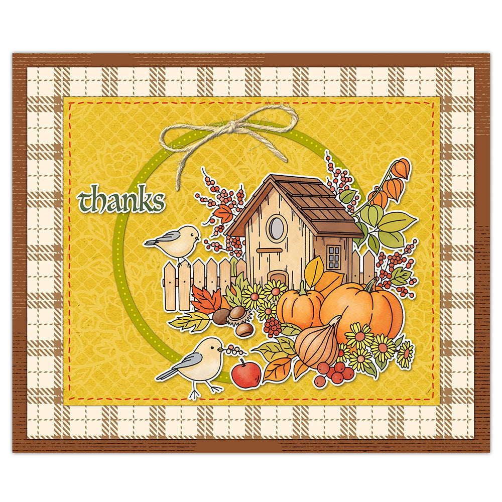 Autumn Bird House Dies & Stamps Set
