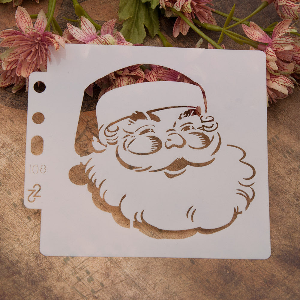 Bearded Santa Claus Hollow Stencil