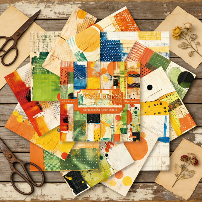 24PCS 6" Collage Scrapbook Paper & Cardstock