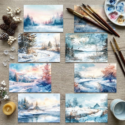 A5 Frozen Snowy World Journal Scrapbook Paper