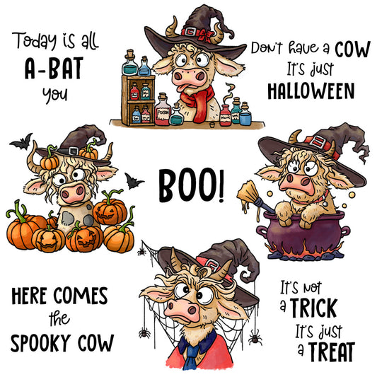 Halloween Cute Cow Dies & Stamps Set