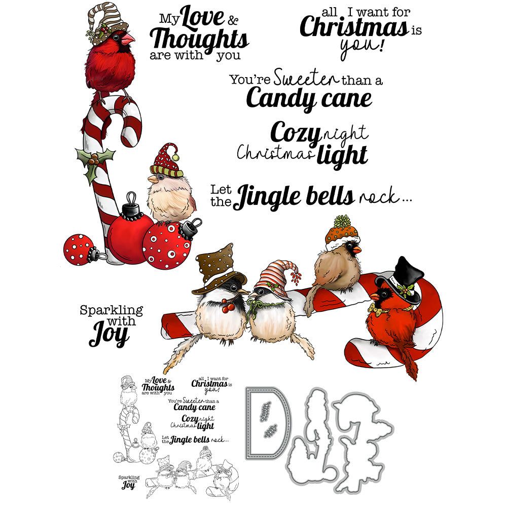 Christmas Birds Dies & Stamps Set