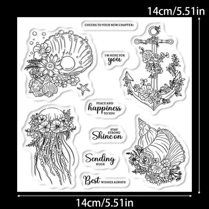 Shell Jellyfish Clear Stamps